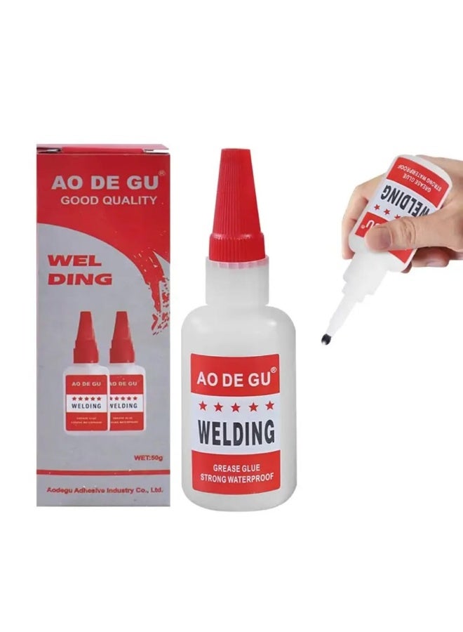 AO DE GU غراء فائق القوة 20 جرام شفاف سريع الالتصاق للأعمال اليدوية والإصلاح للبلاستيك والمعدن والمطاط والخشب والجلد والسيراميك والزجاج متعدد الاستخدامات - Image 4